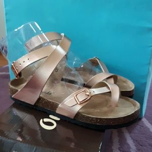 Outwoods footbed rose gold gladiator Sanal